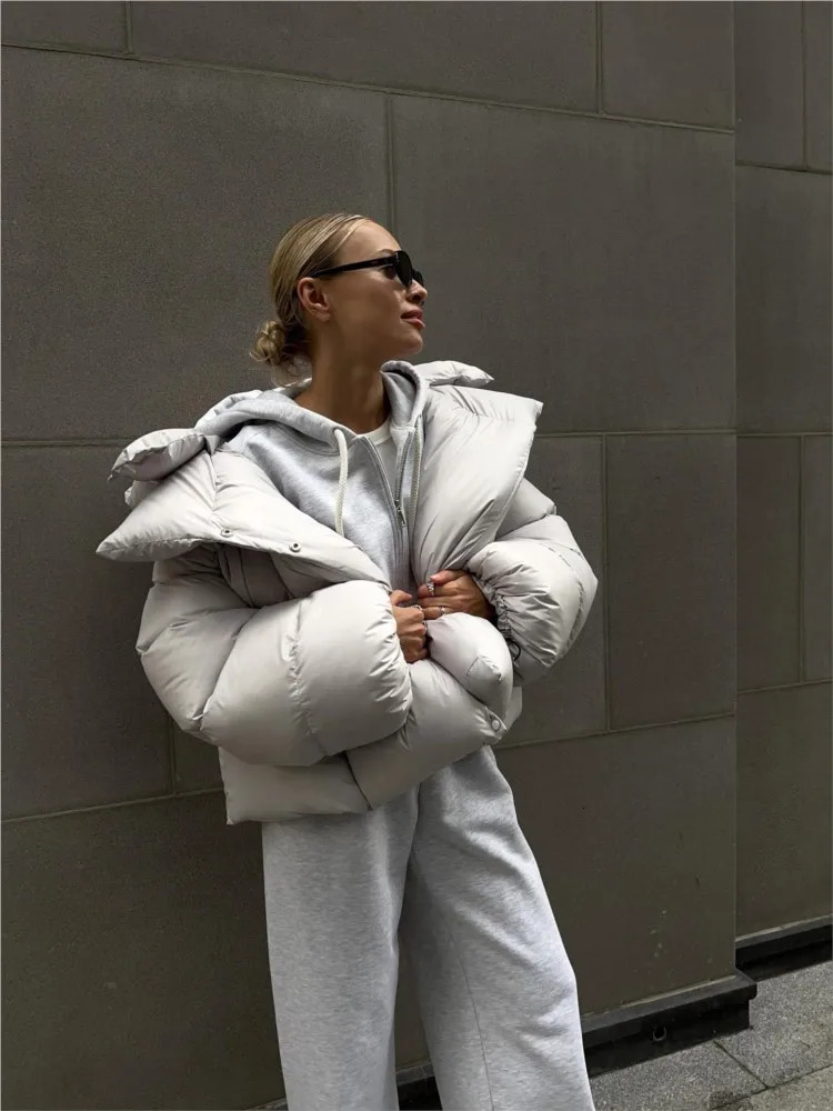 Womens Down Parkas Winter Thick Warm For Women Fashion Hooded Cottonpadded Short Jacket Female Loose High Street Solid Outwear 231123