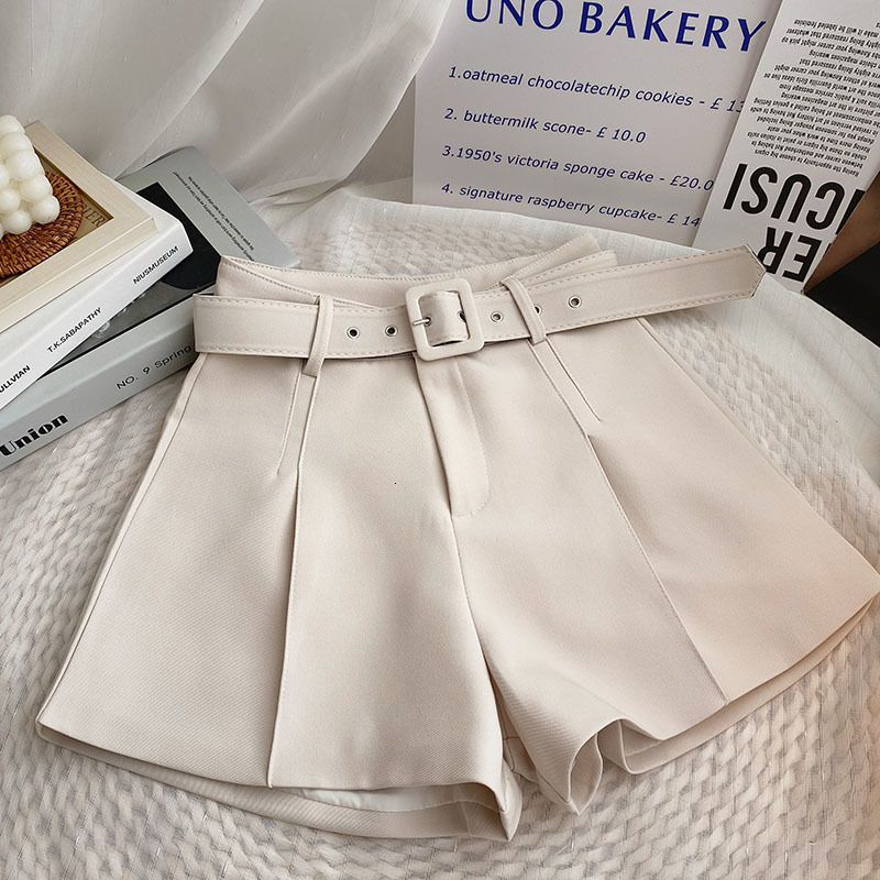 Women's Shorts Ashgaily High Waist Shorts Women Streetwear Shorts With Belt All-Match Wide Leg Bottoms Female 230424