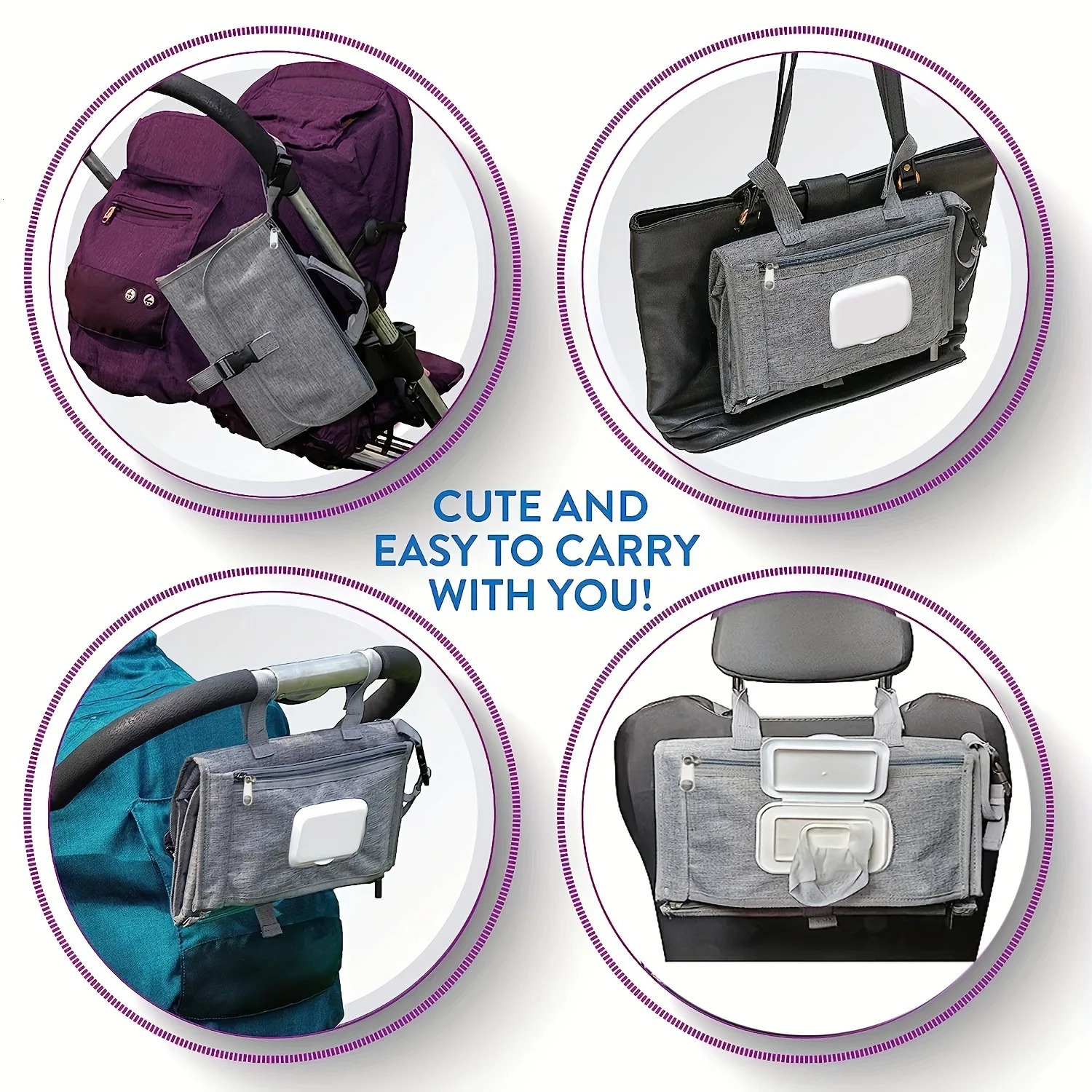 Diaper Bags Portable Changing Pad For born Baby with Smart Wipes Pocket Waterproof Travel Kit 231124