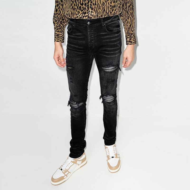 Designer Clothing Luxury Casual Fashion Denim Pants Fashion Brand Amiiri Autumn Winter High Street Mx1 Worn Out Knee Patchwork Slim Fit Jeans Mens Small Foot Long Pan, Navy blue
Designer Clothing Luxury Casual Fashion Denim Pants Fashion Brand Amiiri Autumn Winter High Street Mx1 Worn Out Knee Patchwork Slim Fit Jeans Mens Small Foot Long Pan, Navy blue