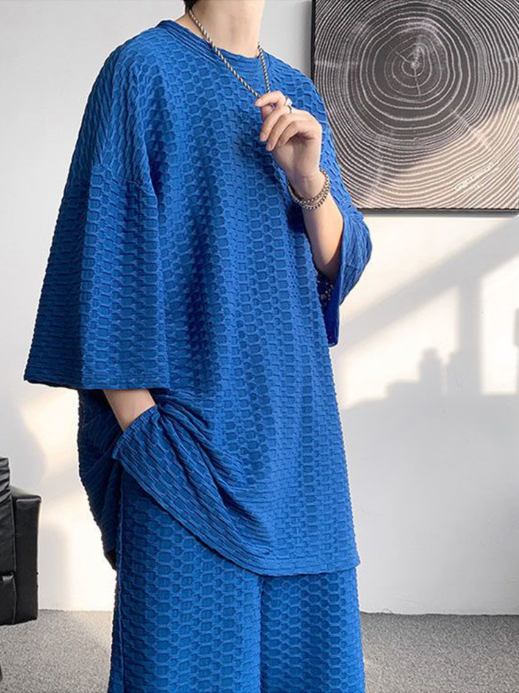 Men's Tracksuits Gmiixder Men Ice Silk Sports Suit Men's Summer Casual Hip Hop Short-sleeved T-shirt Solid Shorts Unisex Urban Style Tracksu