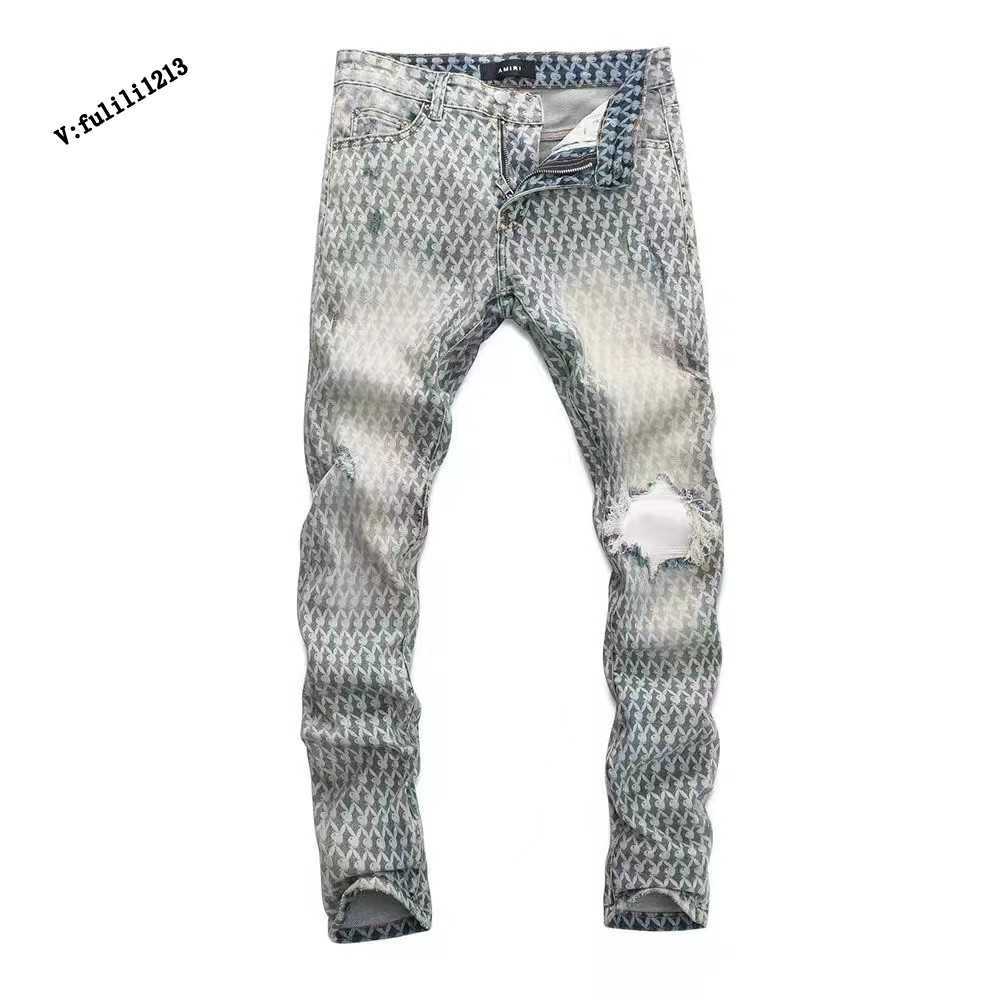 Designer Clothing Luxury Casual Fashion Denim Pants Amiiri Summer Rabbit Print Straight Fit Small Foot One Knee Hole Patch Trendy Mens Jeans Distressed Ripped Skinn, As shown in figure
Designer Clothing Luxury Casual Fashion Denim Pants Amiiri Summer Rabbit Print Straight Fit Small Foot One Knee Hole Patch Trendy Mens Jeans Distressed Ripped Skinn, As shown in figure