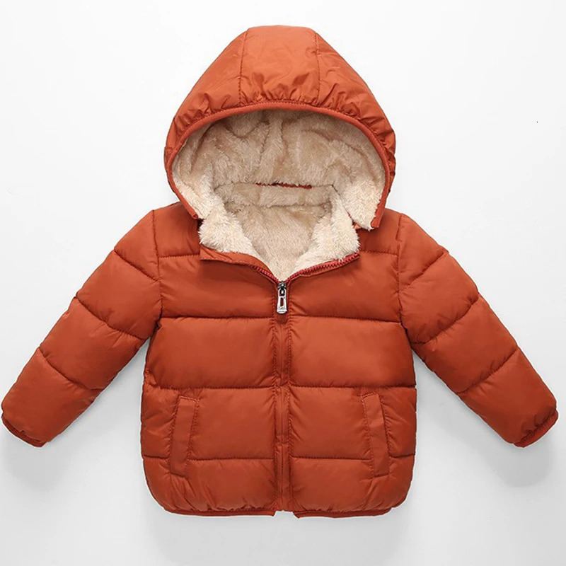 Jackets Baby Kids Boys Winter Thick Coats Warm Cashmere Outerwear For Girls Hooded Jacket Children Clothes Toddler Overcoat 1 6Y 231124