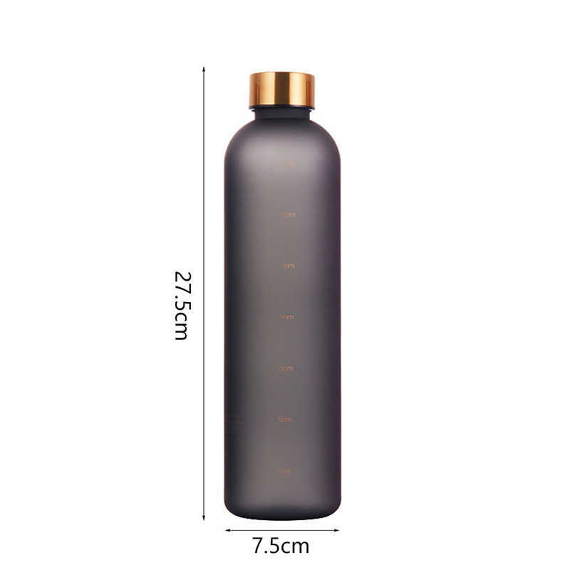 Update New 1 Liters Motivational Drinking Bottle Sports Water Bottles With Time Marker Stickers Portable Reusable Plastic Cups Wholesale