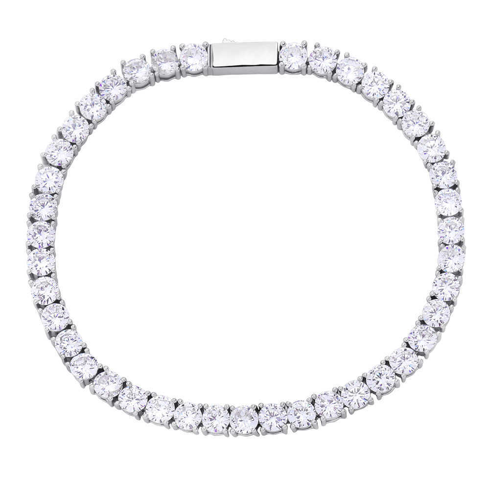 3-6mm Zircon Tennis Bracelet New Spring Button Hip Hop Single Row Iced Out Full Cubic Zirconia Cz Stone Shiny Wrist Bangle Wolf Tide Jewelry Bijoux Gi