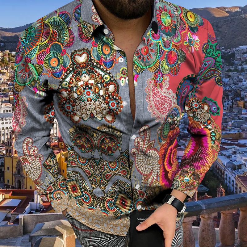 CNLONGBIDA Mens Casual Shirts Mens Summer Shirt Hawaiian Comfortable
