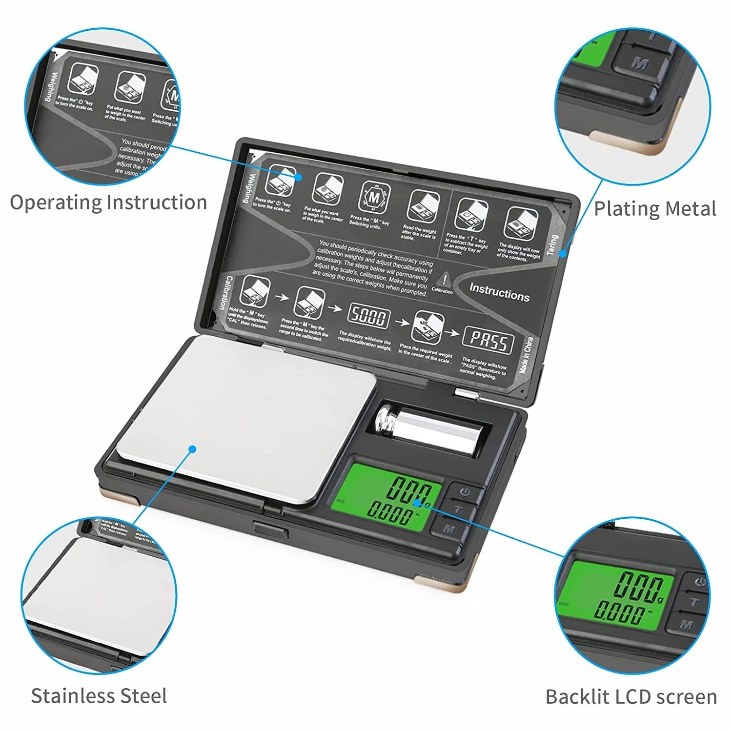 Update Wholesale Weigh Gram Pocket 200G X 0.01G Digital Grams Food Jewelry Black Kitchen Scale With 100G Calibration Weight