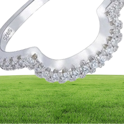 New Design Luxury 3 Pcs 3 In 1 925 Sterling Silver Ring Cushion Engagement Wedding Ring Set For Women Bridal Jewelry R4308 P0