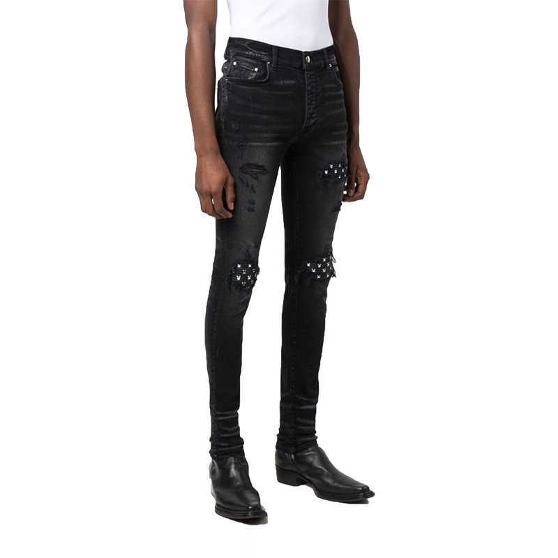 Designer Clothing Luxury Casual Fashion Denim Pants Fashion Brand Amiiri Little White Rabbit Graphics Collage Skin Holes Slim Fit Small Feet Old Fashion Men's Jeans, Black
Designer Clothing Luxury Casual Fashion Denim Pants Fashion Brand Amiiri Little White Rabbit Graphics Collage Skin Holes Slim Fit Small Feet Old Fashion Men's Jeans, Black