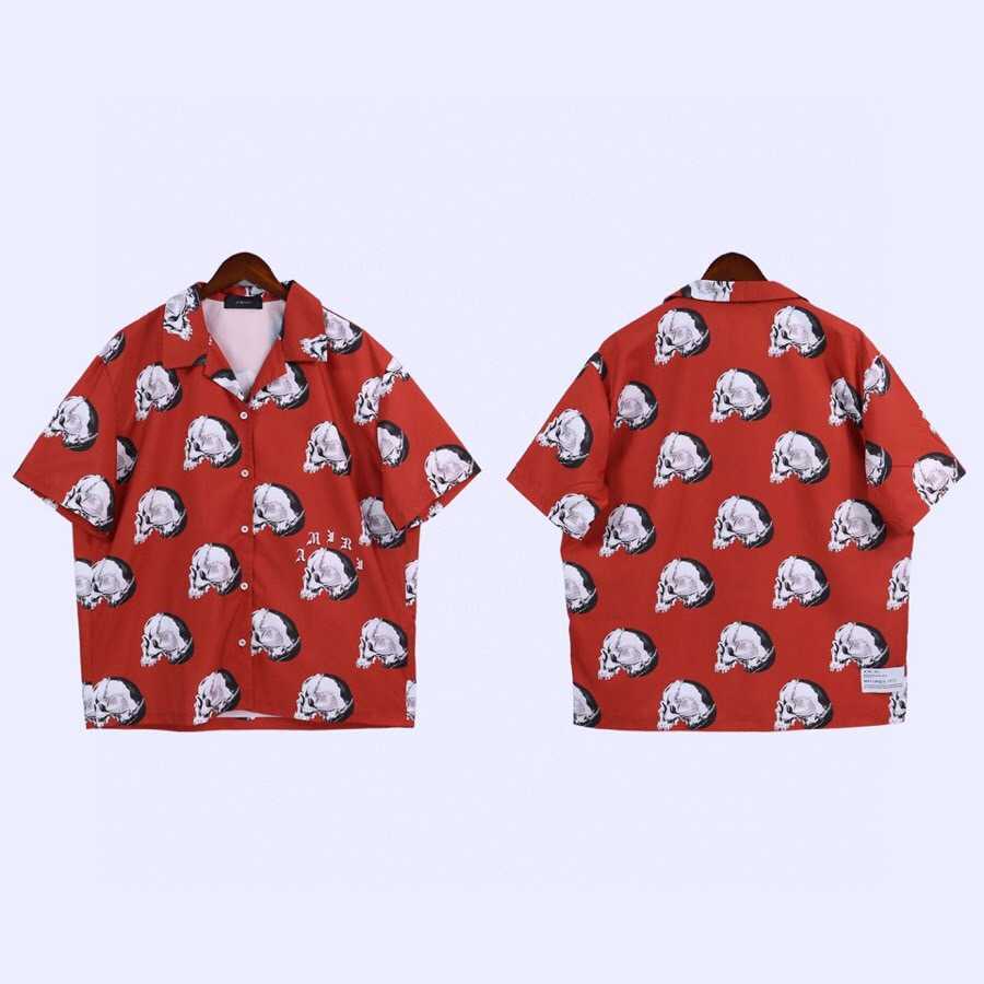 Designer Clothing Men's Casual Shirts Amiiri Casual Versatile Polo Neck Short Sleeve Top Dark Black Skull Head Print Loose Fashion Flower Shirt Luxury Streetwear, Shipping fee
Designer Clothing Men's Casual Shirts Amiiri Casual Versatile Polo Neck Short Sleeve Top Dark Black Skull Head Print Loose Fashion Flower Shirt Luxury Streetwear, Shipping fee