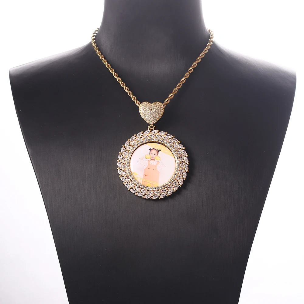 Chokers Selling Hip Hop Personalize Pictures Custom Pendant Heart Head Jewelry Memory Cube Po Necklace 231124