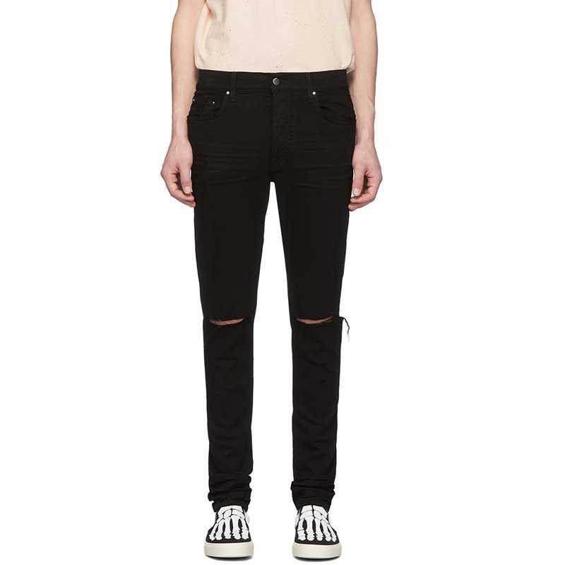 Designer Clothing Luxury Casual Fashion Denim Pants Amiiri Fashion Brand Double Knee Hole Cutter Cut High Street Slp Slim Legged Jeans Men, Black basic
Designer Clothing Luxury Casual Fashion Denim Pants Amiiri Fashion Brand Double Knee Hole Cutter Cut High Street Slp Slim Legged Jeans Men, Black basic