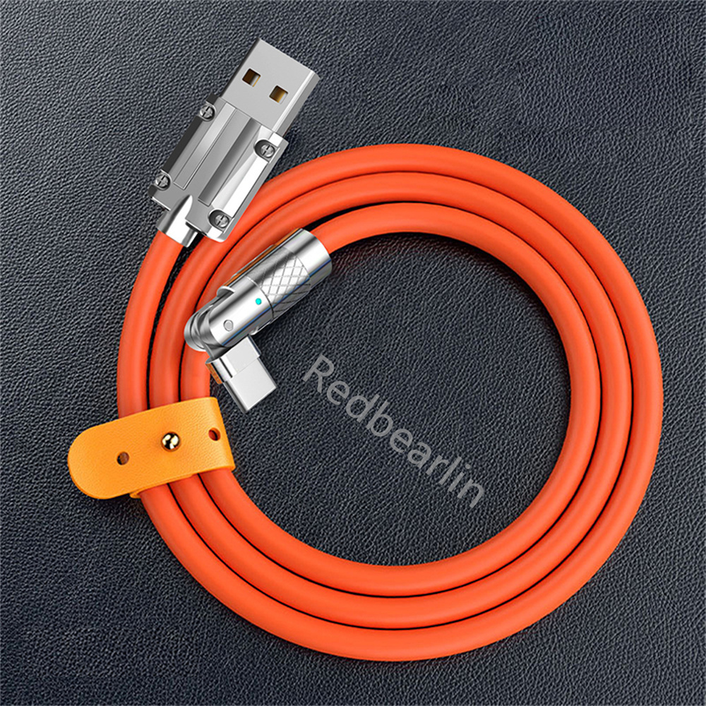 120W 6A Fast Charge Cables 180-degree Rotation Type c USb-C Micro TPE Alloy Cable For Samsung Galaxy s10 S20 S23 htc huawei android phone