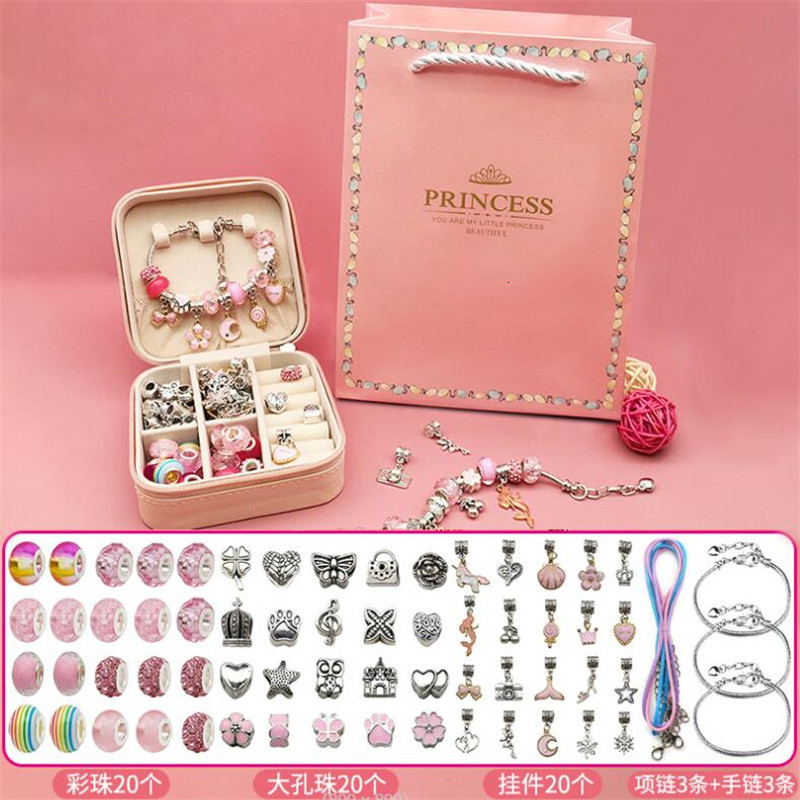Charm Bracelets DIY Beaded Bracelet Set With Storage Box Christmas Gift Acrylic Large Hole Beads Girls Bracelet Handmade Diy Jewelry Making Kit 230422