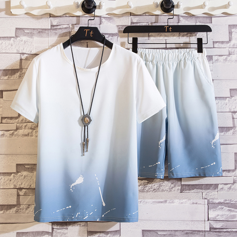 Men's Tracksuits Men Tracksuits 3d Printing 2 Pieces Tops and Shorts Sportswear Man Clothes Set Suit Fashion Jogger Outfit Oversized Men Costume 