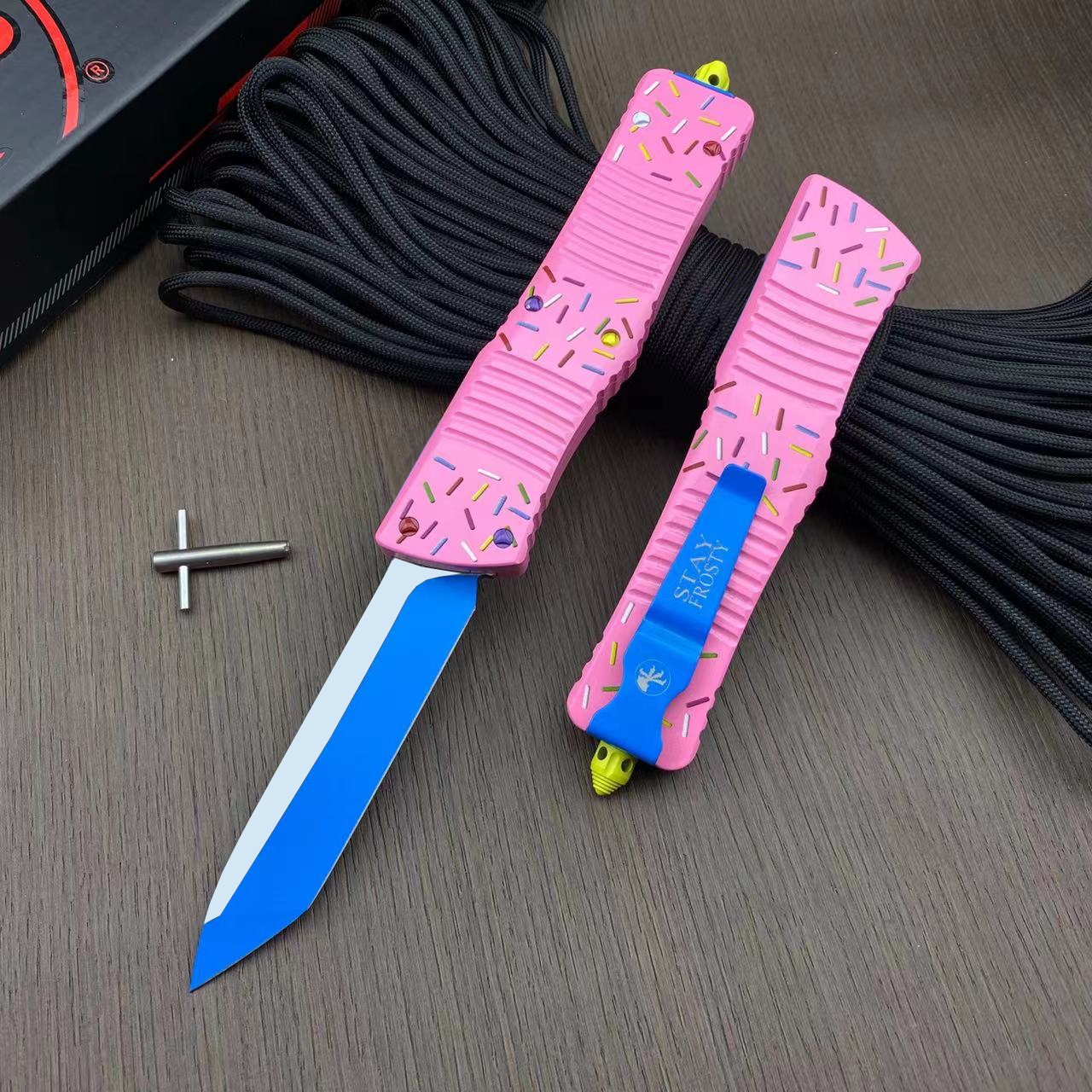 New EDC OUT The Front Outdoor Knife Tactical Combat Camping Utility Hiking Pink UT-A11 5370 537 Knives Pocket Knives Tools