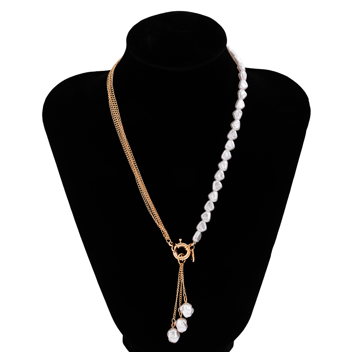 Strands Strings Baroque Simulated Pearls Long Tassel Pendant Necklace For Women Beaded Link Chain Trend Lariat Wedding Jewelry 230424