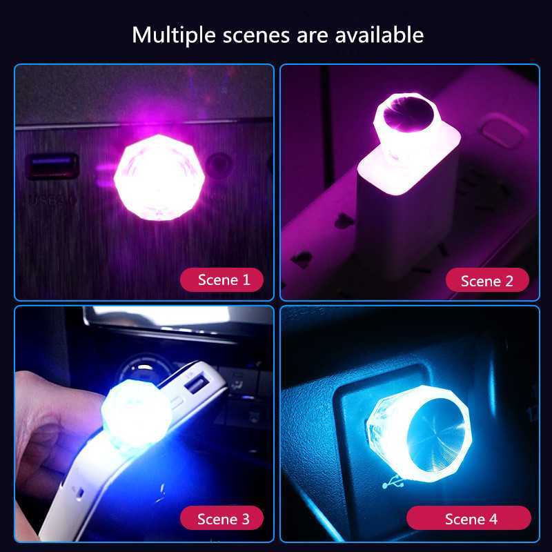 Mini USB LED Car Ambient Light Portable USB Plug Interior Decorative Lamps Auto PC Computer Universal Atmosphere Bulb