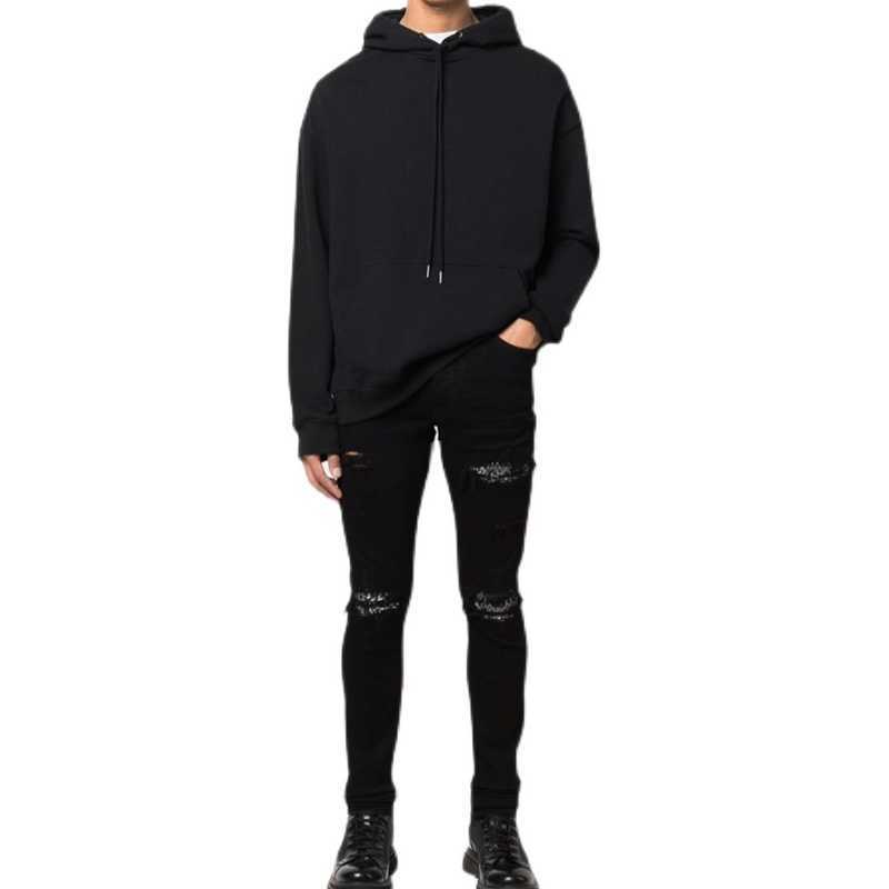 Designer Clothing Denim Pants Amiiri Fashion Brand Black Cashew Blossom Hole Jeans Men's Slim Fit Versatile Slp Pants Distressed Ripped Skinny Motocycle Biker
Designer Clothing Denim Pants Amiiri Fashion Brand Black Cashew Blossom Hole Jeans Men's Slim Fit Versatile Slp Pants Distressed Ripped Skinny Motocycle Biker