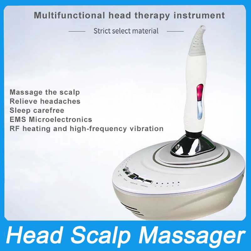 EMS Scalp Massager Micro Current Head Massage Machine Anti Hair Loss Comb RF Vibration Relaxation Neck Dredging Meridian Physiotherapy Hair Growth Bru