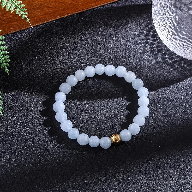 Chokers 108 Beaded 8mm Aquamarine Japamala Necklace Bracelet Set Meditation Yoga Spiritual Energy Jewelry Women Rosary Pendant 231124