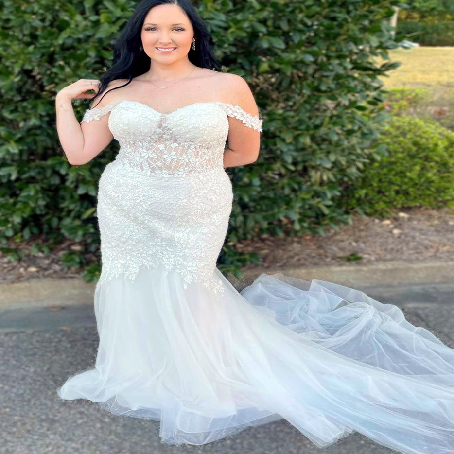 2023 Nov Arabic Aso Ebi Plus Size Lace Beaded Mermaid Wedding Dress Ivory Sweetheart Vintage Sexy Bridal Gowns Dresses ZJ2208