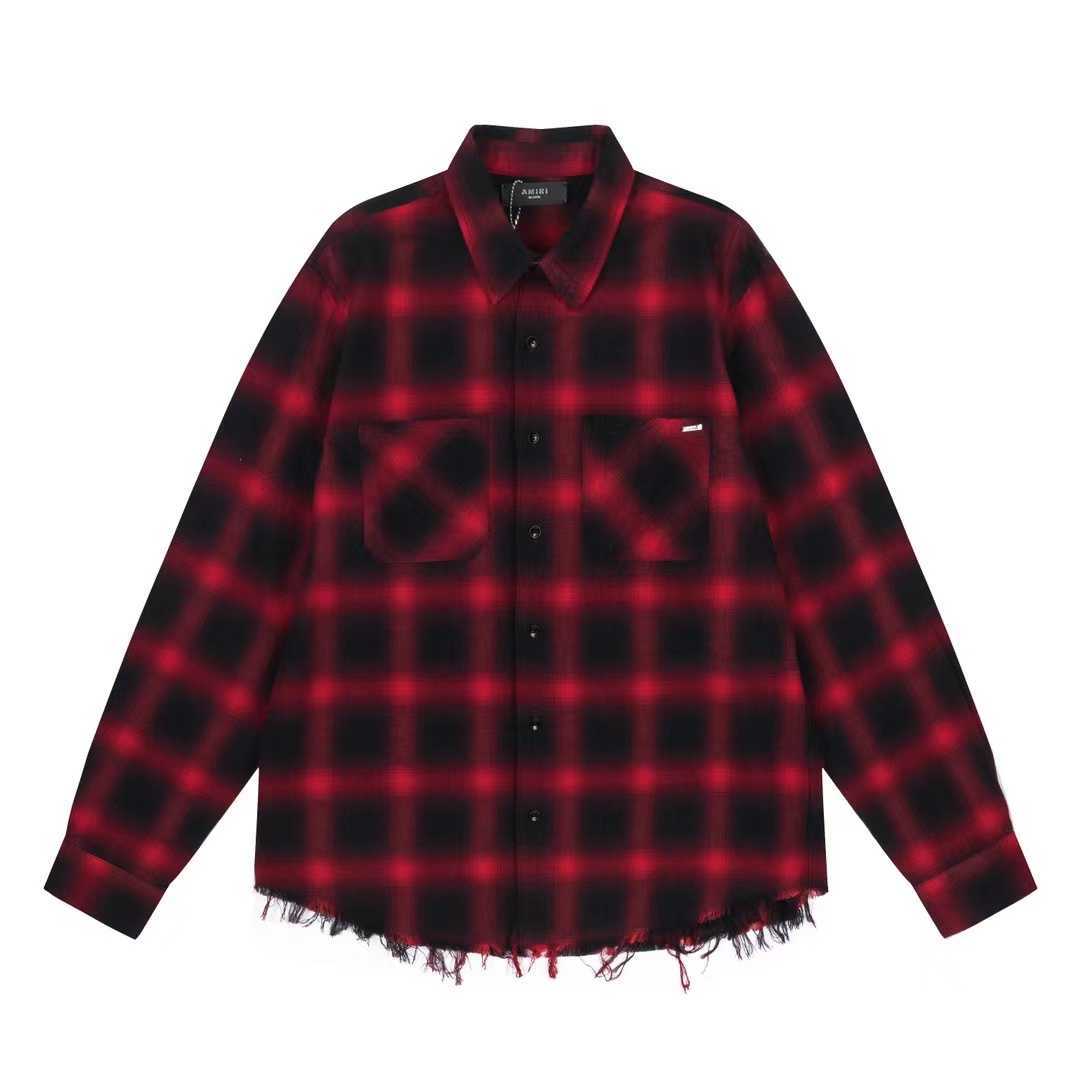 Designer Clothing Men's Casual Shirts High Street Vandalism Amiiri Red Plaid Shirt Versatile Fit Men Women Slim Red Plaid Drawstring Shirt Luxury fashion Streetwear, Shipping fee
Designer Clothing Men's Casual Shirts High Street Vandalism Amiiri Red Plaid Shirt Versatile Fit Men Women Slim Red Plaid Drawstring Shirt Luxury fashion Streetwear, Shipping fee