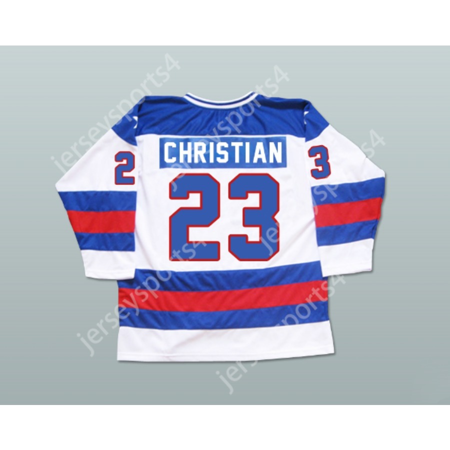 Custom DAVE CHRISTIAN 1980 MIRACLE ON ICE TEAM USA 23 HOCKEY JERSEY NEW Top Ed S-M-L-XL-XXL-3XL-4XL-5XL-6XL