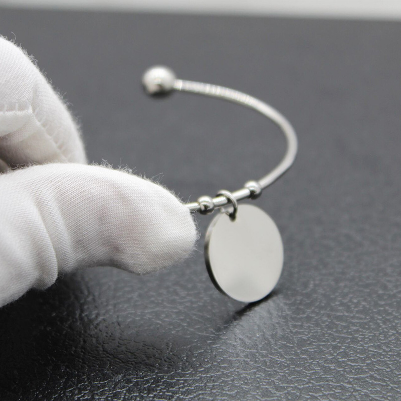 5pcs Lot Women Cuff Bangle Charm Bracelet Heart / Round Tag Stainless Steel for Nice Gifts Jewelry