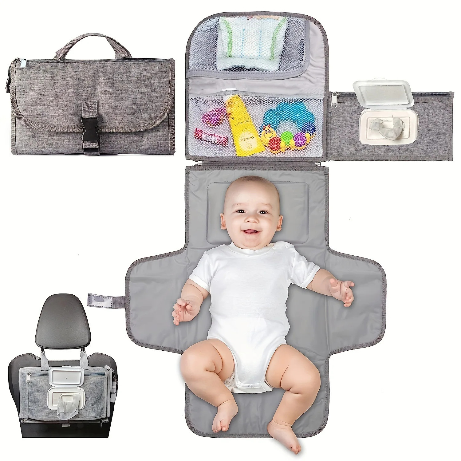 Diaper Bags Portable Changing Pad For born Baby with Smart Wipes Pocket Waterproof Travel Kit 231124