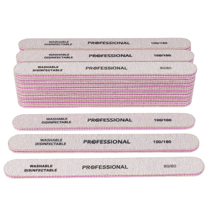 Nail Files 50pcs Professional Nail File 80100180240 Grey Manicure Buffer Block Mix Style Emery Board Pedicure Sanding Nail Salon Tools 231123