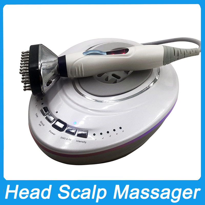 4in1 EMS RF Red Light Vibration Head Scalp Massage Machine Hair Growth Brush Micro Current Comb BIO Dredging Meridian Neck Massager Physiotherapy Rela