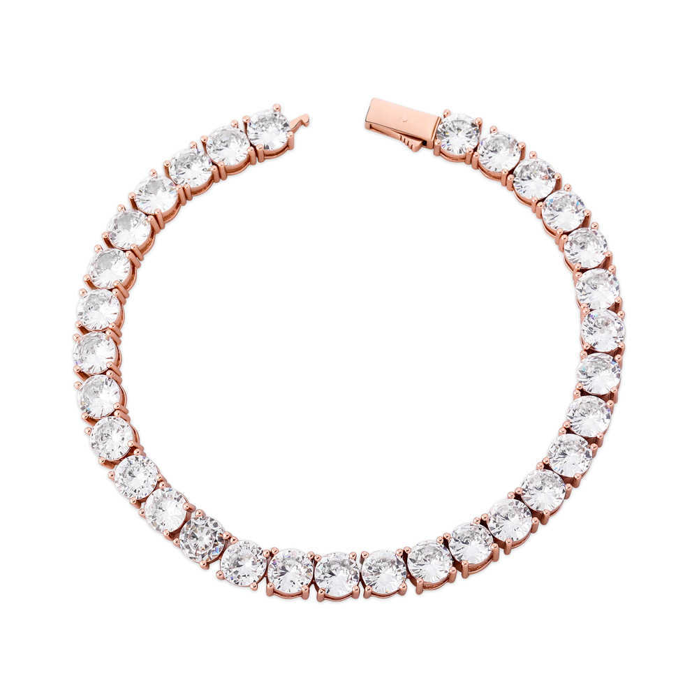 3-6mm Zircon Tennis Bracelet New Spring Button Hip Hop Single Row Iced Out Full Cubic Zirconia Cz Stone Shiny Wrist Bangle Wolf Tide Jewelry Bijoux Gi