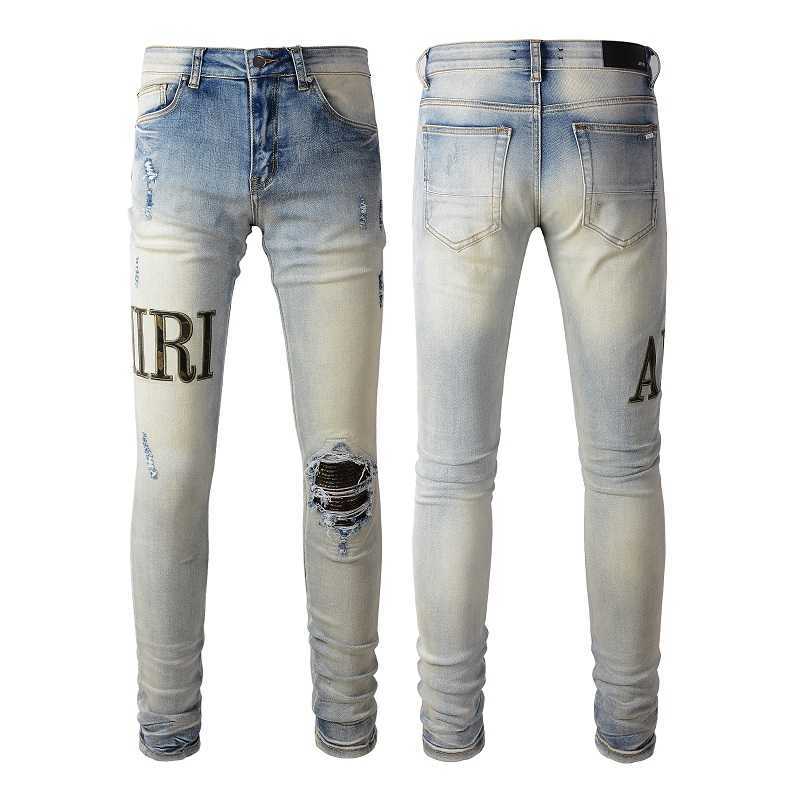 Designer Clothing Denim Pants Amiiri 2023 New Trend Fashion Slim Fit Small Foot Elastic Patch Blue Jeans Men's Amiiri Fashion Brand Distressed Ripped Skinny for sale, Light blue 
Designer Clothing Denim Pants Amiiri 2023 New Trend Fashion Slim Fit Small Foot Elastic Patch Blue Jeans Men's Amiiri Fashion Brand Distressed Ripped Skinny for sale, Light blue