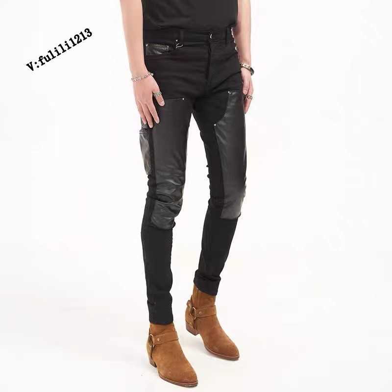 Designer Clothing Luxury Casual Fashion Denim Pants Amiiri High Street Wash Water Double Side Pocket Panel Leather Mx1 Slim Fit Small Feet Elastic Jeans for Men, Red
Designer Clothing Luxury Casual Fashion Denim Pants Amiiri High Street Wash Water Double Side Pocket Panel Leather Mx1 Slim Fit Small Feet Elastic Jeans for Men, Red