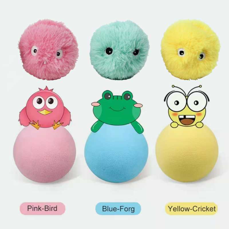 Interactive New Electric Squeak Ball Smart Plush Toy For Kittens Cats Animal Rescue Donation