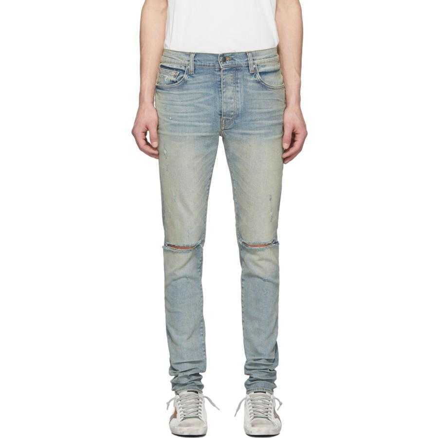 Designer Clothing Luxury Casual Fashion Denim Pants Amiiri Fashion Brand Summer Blue Double Knee Knife Cut Hole High Street Slim Slp Jeans Men, Light blue
Designer Clothing Luxury Casual Fashion Denim Pants Amiiri Fashion Brand Summer Blue Double Knee Knife Cut Hole High Street Slim Slp Jeans Men, Light blue