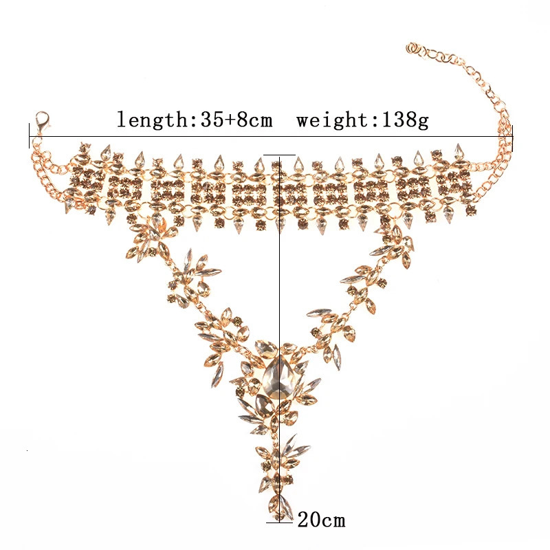 Chokers ZA Fashion Champagne Crystal Rhinestone Choker Necklace Women Maxi Long Statement Pendant Necklace Indian Charm Jewelry 231124