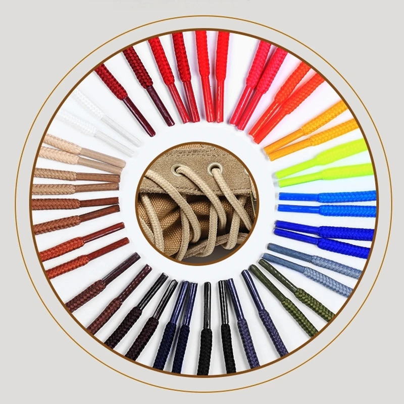 Shoe Parts Accessories 2pcslot Round Shoelaces Polyester Solid Classic Martin Boot Shoelace Casual Sports Boots shoes Lace 90cm120cm150cm 231124