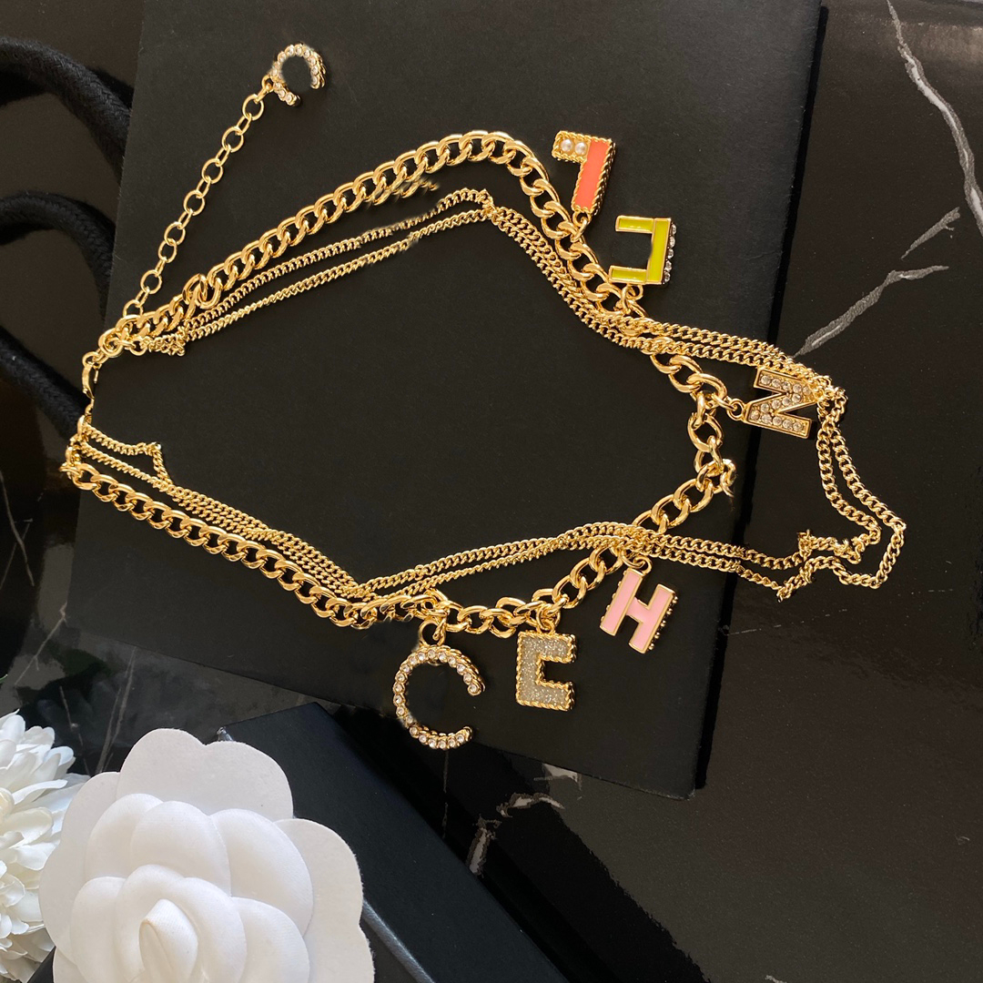 18K Gold Plated Brass Copper Necklace Fashion Women Letter Designer Choker Pendant Chain Crystal Imitation Pearl Wedding Jewelry Accessories B283
18K Gold Plated Brass Copper Necklace Fashion Women Letter Designer Choker Pendant Chain Crystal Imitation Pearl Wedding Jewelry Accessories B283