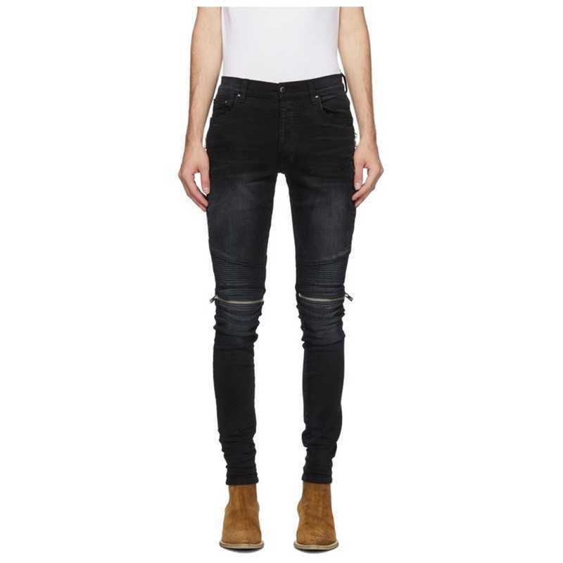 Designer Clothing Luxury Casual Fashion Denim Pants Amiiri Patchwork Knee Zipper Knife Cut Hole High Street Old Slim Fit Small Foot Casual Jeans Men's Fashion, Black
Designer Clothing Luxury Casual Fashion Denim Pants Amiiri Patchwork Knee Zipper Knife Cut Hole High Street Old Slim Fit Small Foot Casual Jeans Men's Fashion, Black