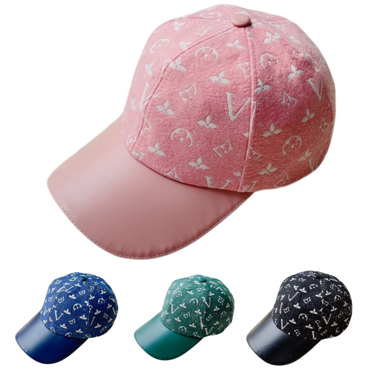 Designer Unisex Leather Baseball Cap Adjustable Classic Snapback Dad Hat Waterproof Baseball Cap Outdoor Hat Sun Hat