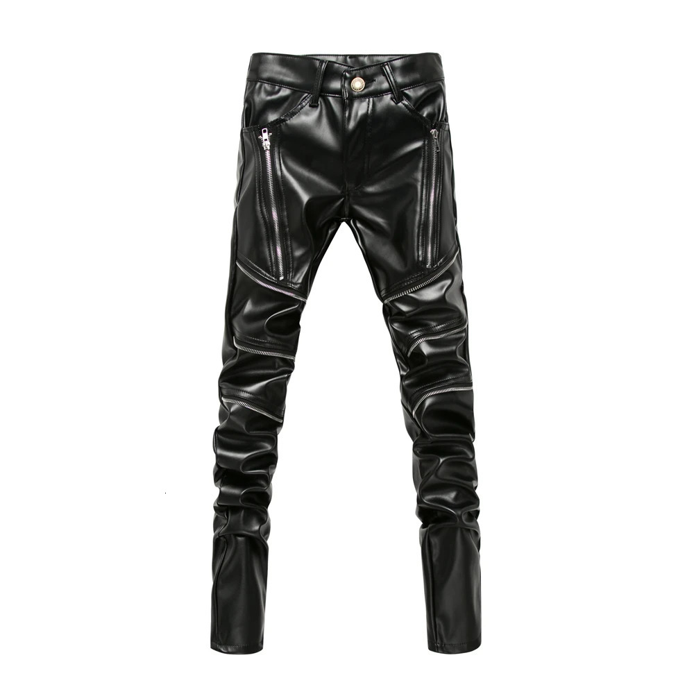 Men s Pants Arrived Personality Male Leather Slim Clothing PU 231124