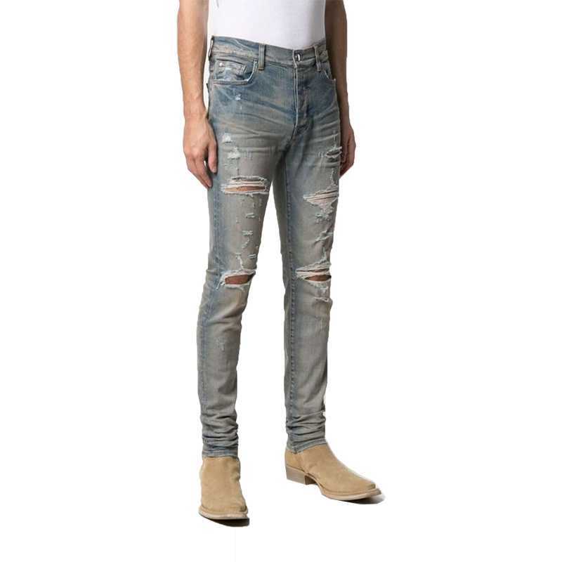 Designer Clothing Luxury Casual Fashion Denim Pants Fashion Brand Amiiri Spring summer Light Blue Double Knee Hole Slim Fit Small Foot High Street Slp Jeans for Men
Designer Clothing Luxury Casual Fashion Denim Pants Fashion Brand Amiiri Spring summer Light Blue Double Knee Hole Slim Fit Small Foot High Street Slp Jeans for Men