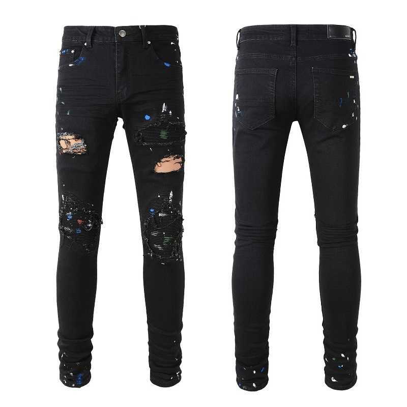 Designer Clothing Denim Pants Amiiri 2023 New Trend Fashion Slim Fit Small Feet Elastic Perforated Black Jeans Men's Amiiri Luxury Distressed Ripped Skinny for sale
Designer Clothing Denim Pants Amiiri 2023 New Trend Fashion Slim Fit Small Feet Elastic Perforated Black Jeans Men's Amiiri Luxury Distressed Ripped Skinny for sale