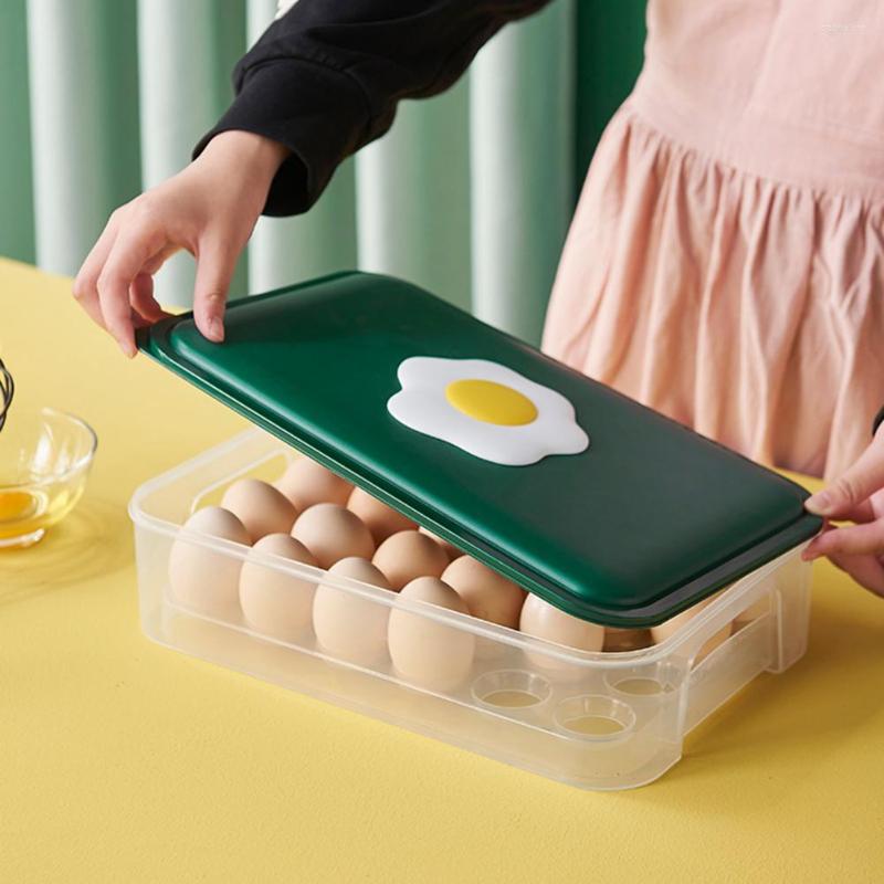 Storage Bottles Egg Container With Lid Holder Case Clear PP Non-slip Portable Fridge Organizer Box