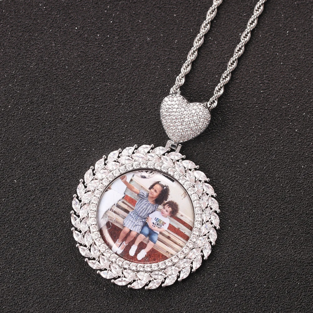 Chokers Selling Hip Hop Personalize Pictures Custom Pendant Heart Head Jewelry Memory Cube Po Necklace 231124