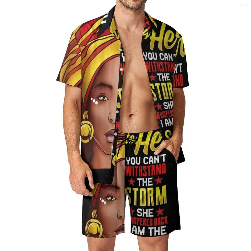 Men's Tracksuits African Woman Men Sets Tribal Women Print Casual Shirt Set Fashion Beachwear Shorts Summer Custom Suit 2 Piece Clothes Plus