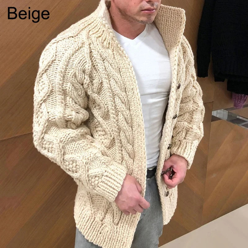 Men's Jackets Men Clothing 2023 Vintage Cardigans Sweater Jacket Knit Coat for Autumn Winter Button Tops Stock Thick Sweaters 231124