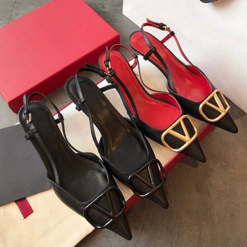 Sexy Women Pointed Sandals High Heels Shoes Luxury Metal Buckle Brand Summer Real Leather Nude Black Matte Thin Heel 6cm 8cm 10cm Classics V Wedding Shoes with Dust Bag, All black
Sexy Women Pointed Sandals High Heels Shoes Luxury Metal Buckle Brand Summer Real Leather Nude Black Matte Thin Heel 6cm 8cm 10cm Classics V Wedding Shoes with Dust Bag, All black